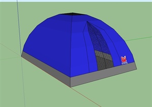 蓝色的帐篷设计SU(草图大师)模型