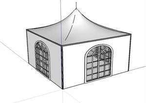 无材质贴图帐篷设计SU(草图大师)模型