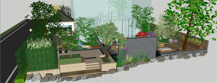 欧式别墅带庭院花园方案ＳＵ模型(1)