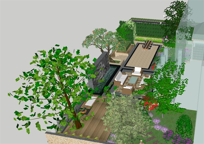 欧式别墅带庭院花园方案ＳＵ模型(5)