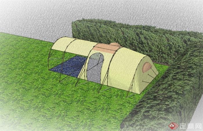 园林景观帐篷设计su模型(2)