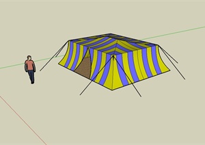 园林景观独特的帐篷设计SU(草图大师)模型