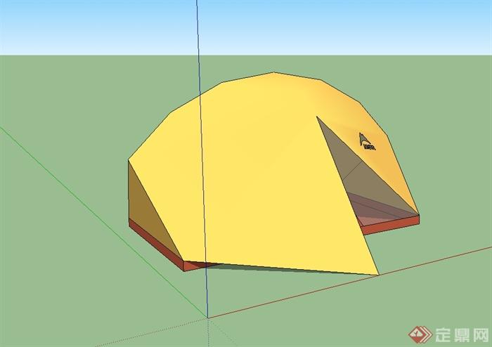 黄色帐篷设计su模型(2)