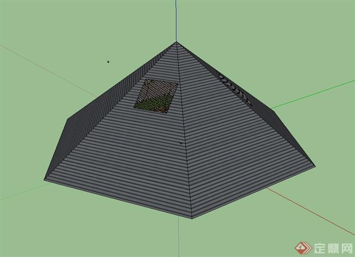 独特完整的露营帐篷设计su模型(3)