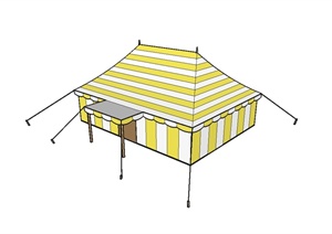 完整详细的帐篷设计SU(草图大师)模型