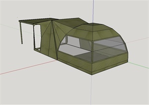 某详细完整的露营帐篷设计SU(草图大师)模型
