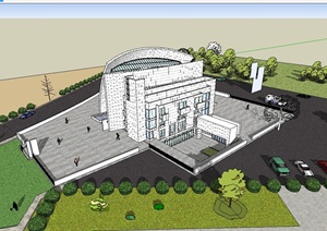 某现代风格千禧教堂独特设计SU(草图大师)模型