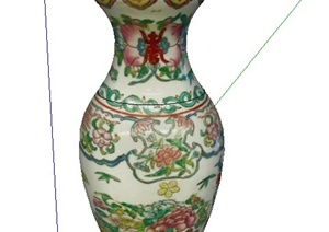彩绘花瓶摆件SU(草图大师)模型