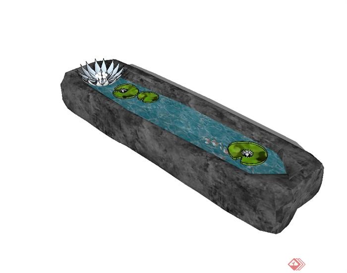 石槽水景设计su模型(2)