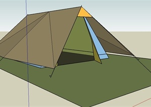 某户外野营帐篷素材SU(草图大师)模型
