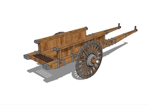 某交通运输木车设计SU(草图大师)模型