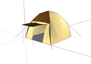 某露营详细的帐篷设计SU(草图大师)模型