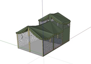 某独特造型的帐篷详细设计SU(草图大师)模型
