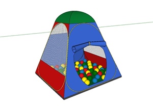 某现代风格儿童游乐帐篷设计SU(草图大师)模型