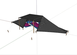 某休闲的详细帐篷设计SU(草图大师)模型