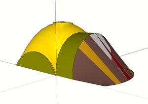 某详细的露营帐篷设计SU(草图大师)模型