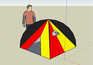 露营帐篷详细的设计SU(草图大师)模型