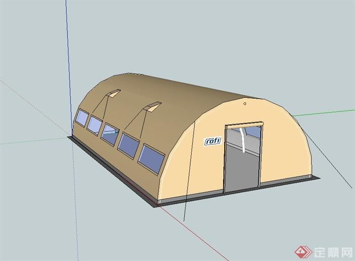 某拱形帐篷设计su模型(3)