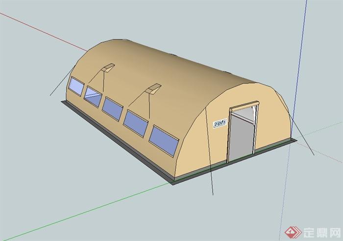某拱形帐篷设计su模型(1)