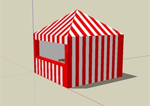 某现代详细的露营帐篷设计SU(草图大师)模型