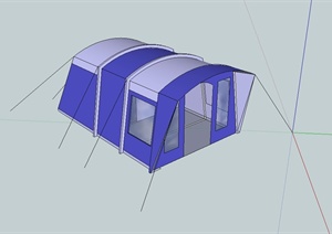 独特造型的详细帐篷设计SU(草图大师)模型