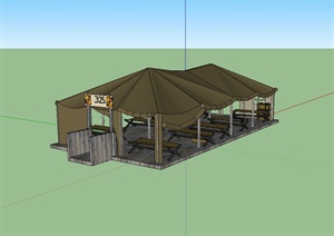 某旅游景区露营帐篷设计SU(草图大师)模型