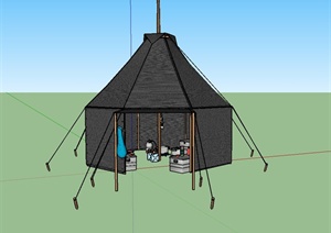 某草原住宅帐篷设计SU(草图大师)模型