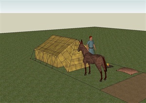 某草原上的帐篷设计SU(草图大师)模型