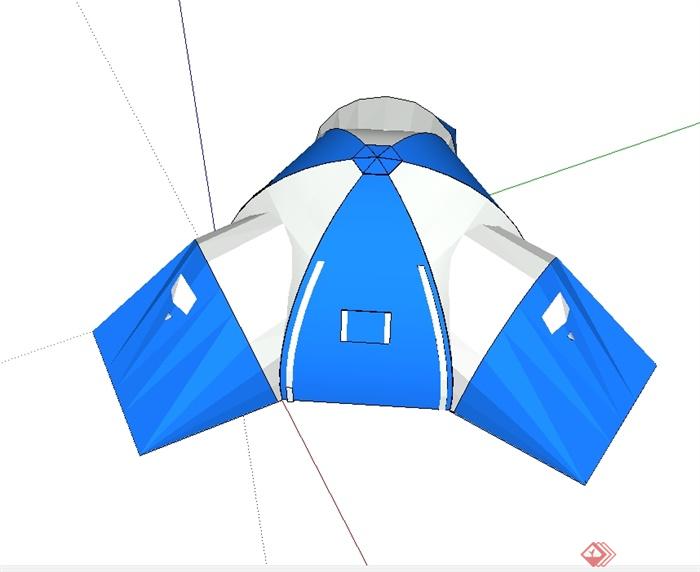 详细独特的完整的帐篷设计su模型(3)