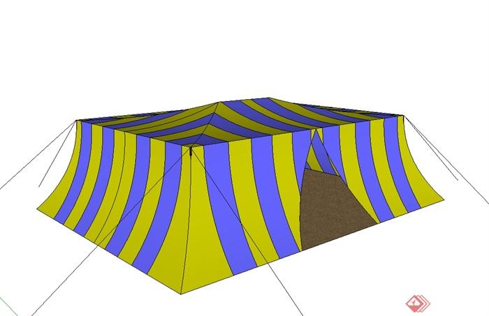 独特条纹帐篷设计su模型(3)