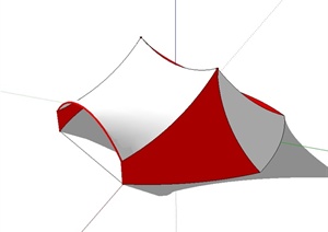 现代独特详细的帐篷设计SU(草图大师)模型