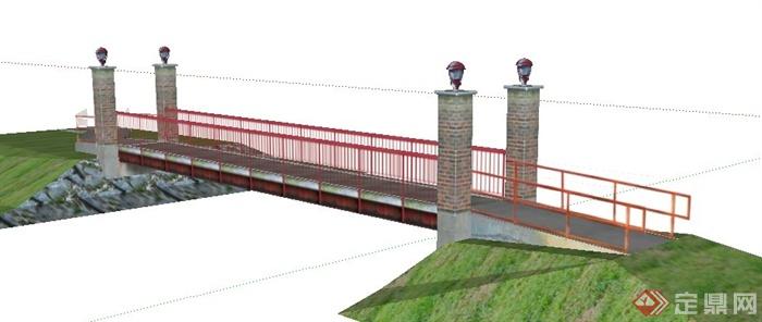 现代景观桥平桥su模型(2)