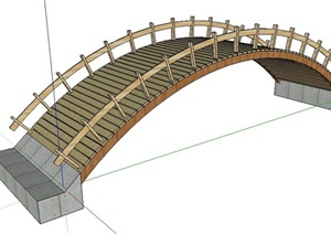 拱形木桥景观桥SU(草图大师)模型