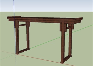 中式木质案台设计SU(草图大师)模型