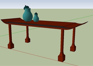 中式风格红木案桌设计SU(草图大师)模型