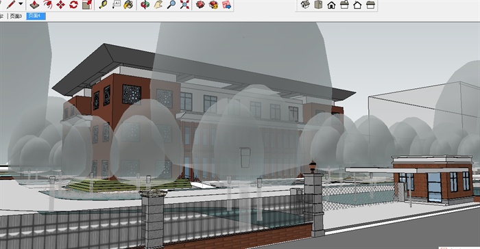 福利院两个建筑方案SU模型(2)