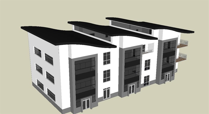 5个别墅详细建筑作品设计ＳＵ模型