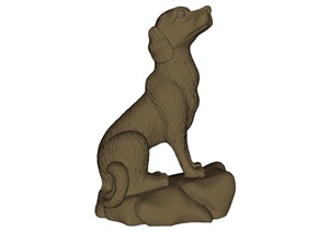 十二生肖狗雕塑设计SU(草图大师)模型