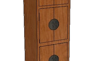中式木质高柜素材SU(草图大师)模型