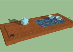 中式茶具套装素材SU(草图大师)模型