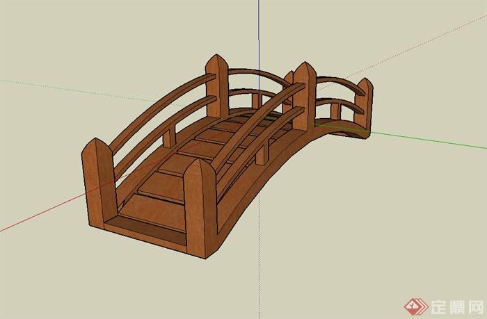 某现代风格木质拱桥设计su模型(2)