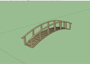 全木拱形园桥设计SU(草图大师)模型