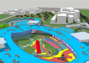 一个现代幼儿园建筑与景观方案ＳＵ模型