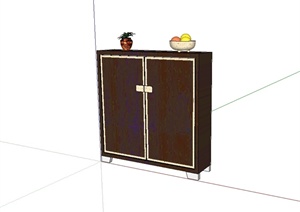 现代风格详细的室内装饰柜子设计SU(草图大师)模型