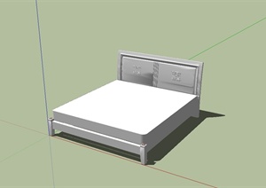 现代中式床榻设计SU(草图大师)模型