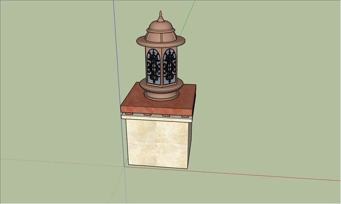 欧式灯柱详细设计su模型