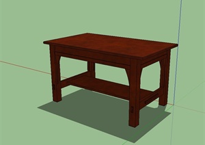 现代风格精致详细的桌子SU(草图大师)模型