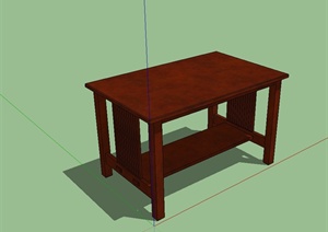 现代风格室内木质桌子设计SU(草图大师)模型