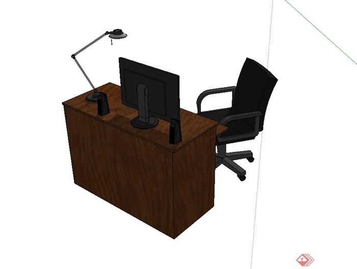 现代风格电脑桌子椅子设计SU模型(3)