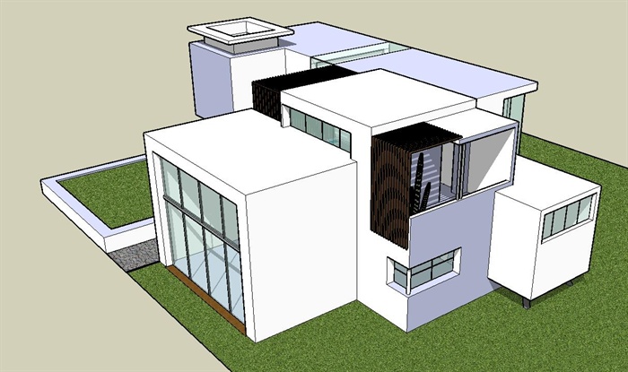 4个别墅详细建筑作品ＳＵ模型